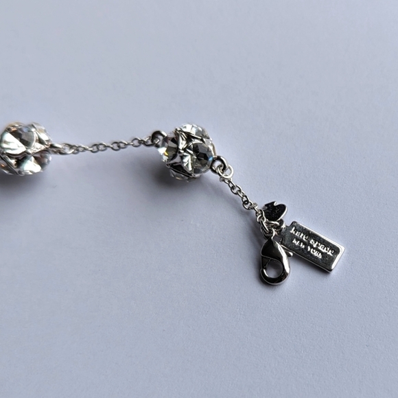 Kate Spade Silver, Clear Crystal Ball Cluster Lady Marmalade Chain Bracelet - Picture 4 of 9